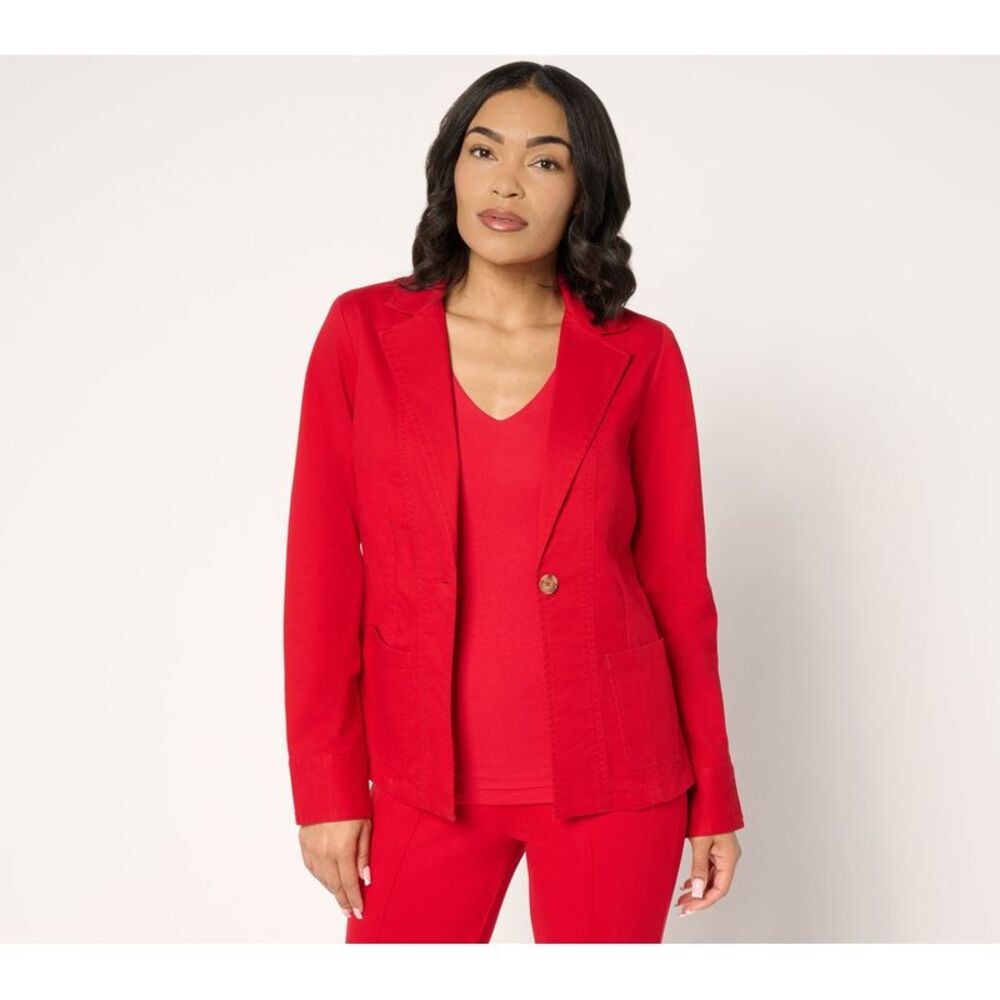 Joan Rivers Classics Collection Women's Jacket Sz XL Signature Twill WINE